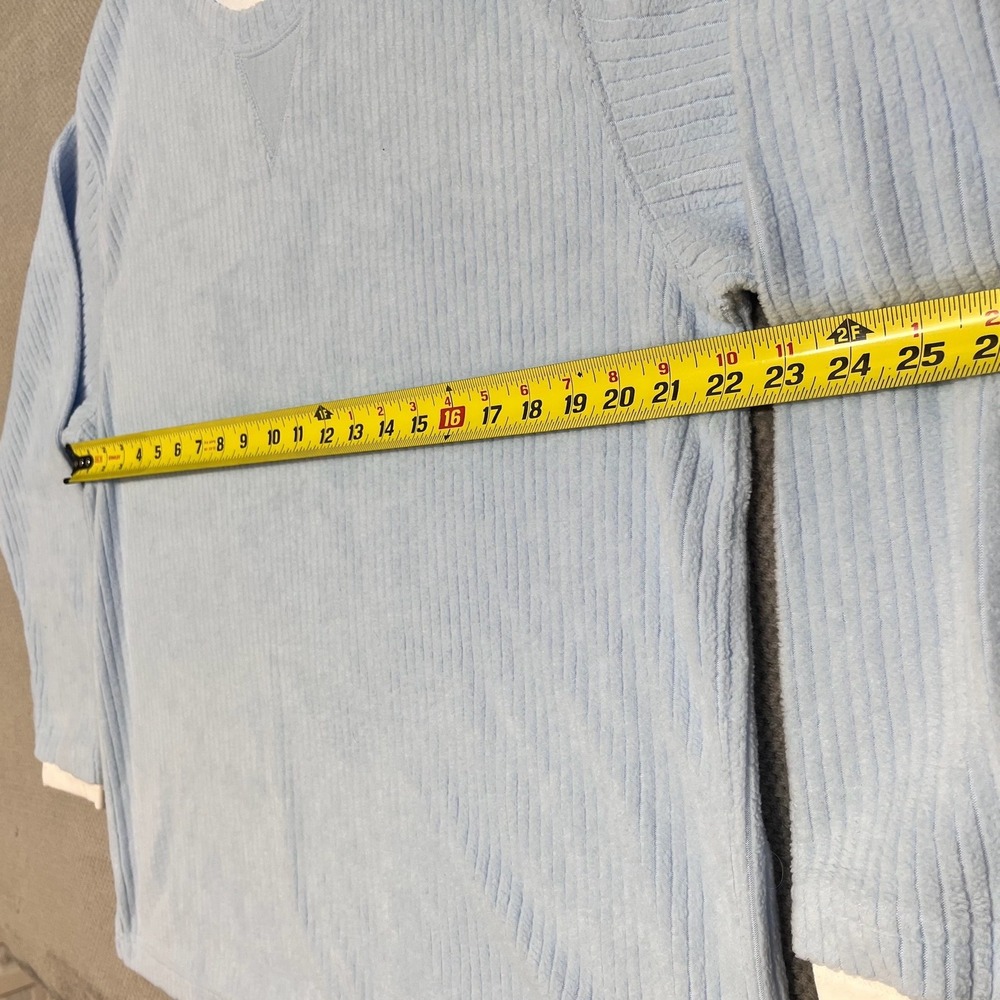 Fashion Bug Vintage Ribbed Sweatshirt XL Baby Blue Crewneck Double Layer Cuffs - Picture 6 of 8